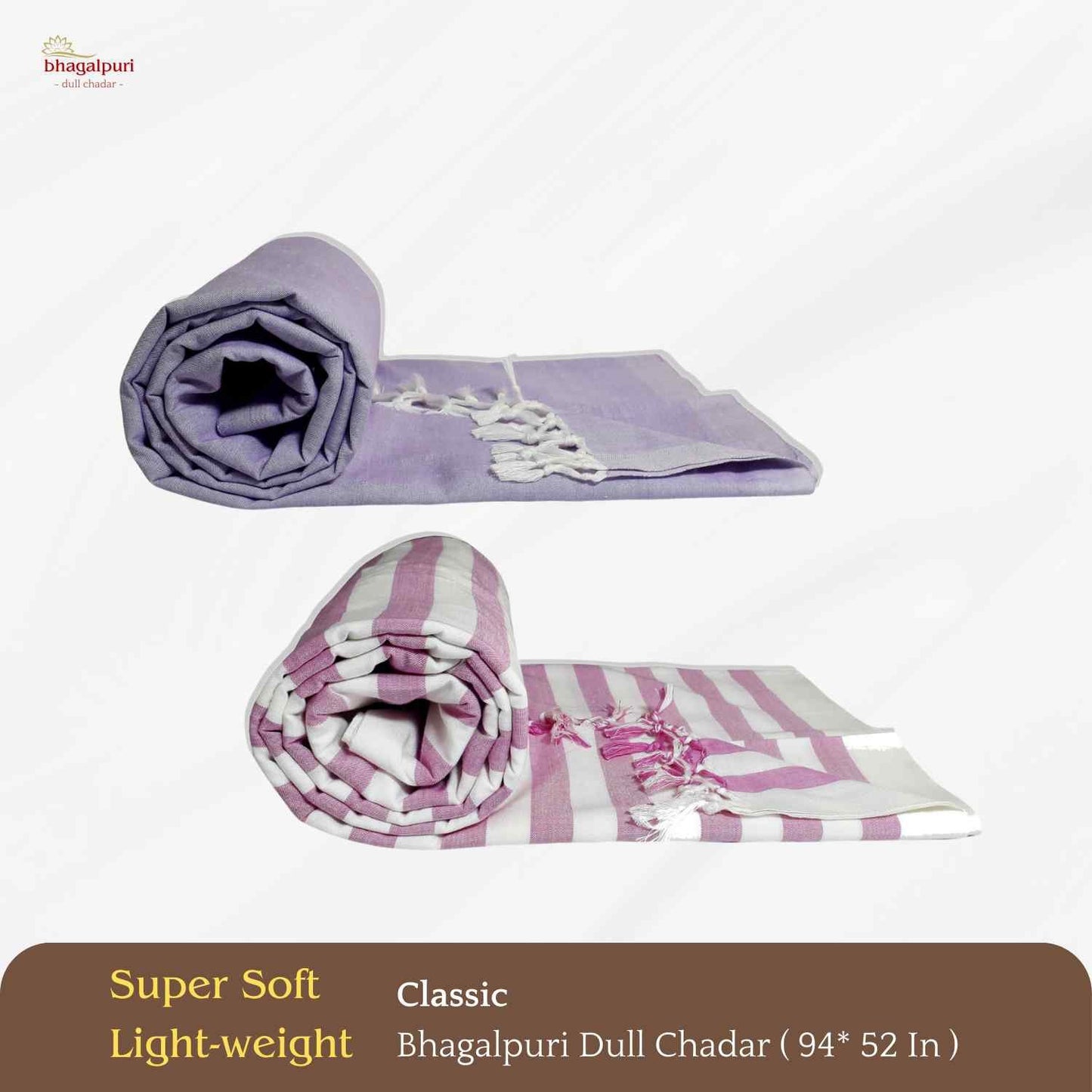 Travel & Lightweight - Classic Bhagalpuri Dull Chadar Pack of Two | DULL 08 15