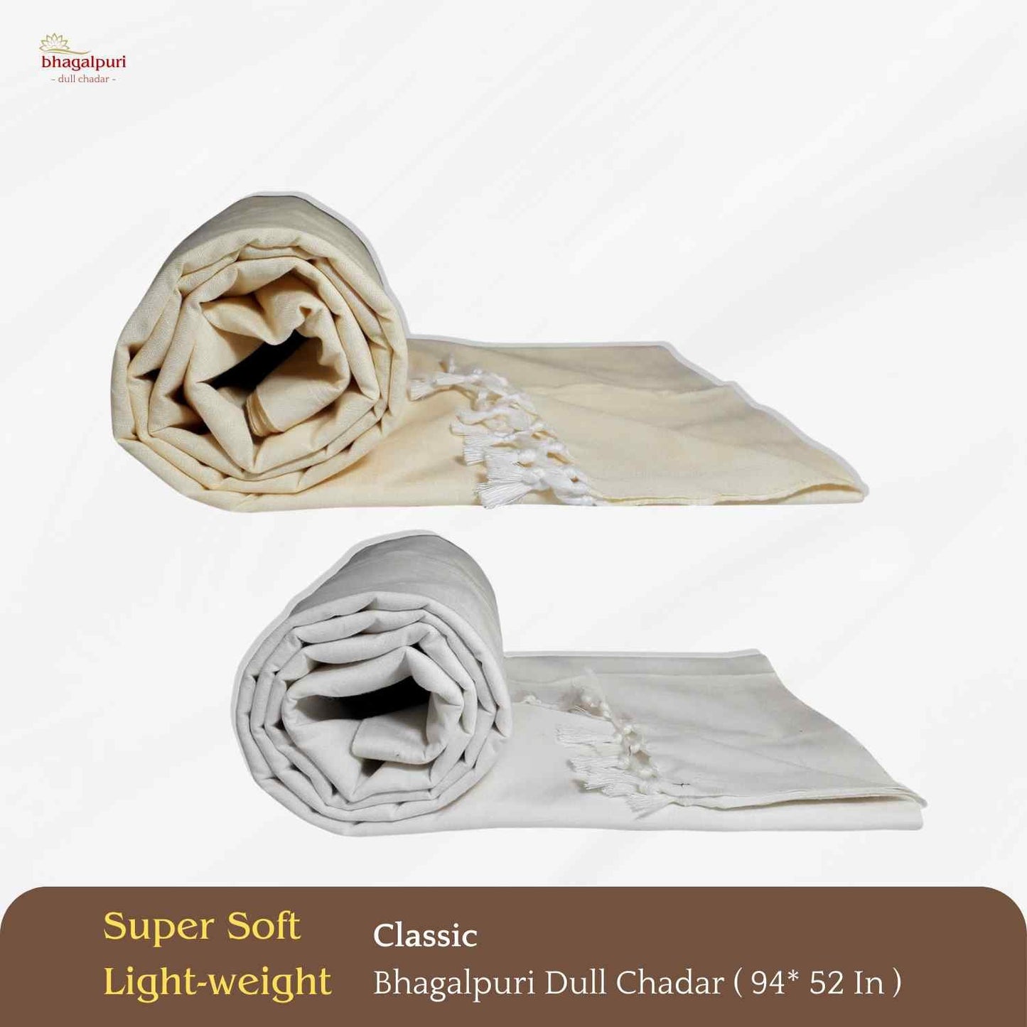 Pack of 2 - 100% Cotton Lightweight AC Blanket for All Seasons | Super Soft, Travel-Friendly, Compact Throw Blanket | DULL 10 13