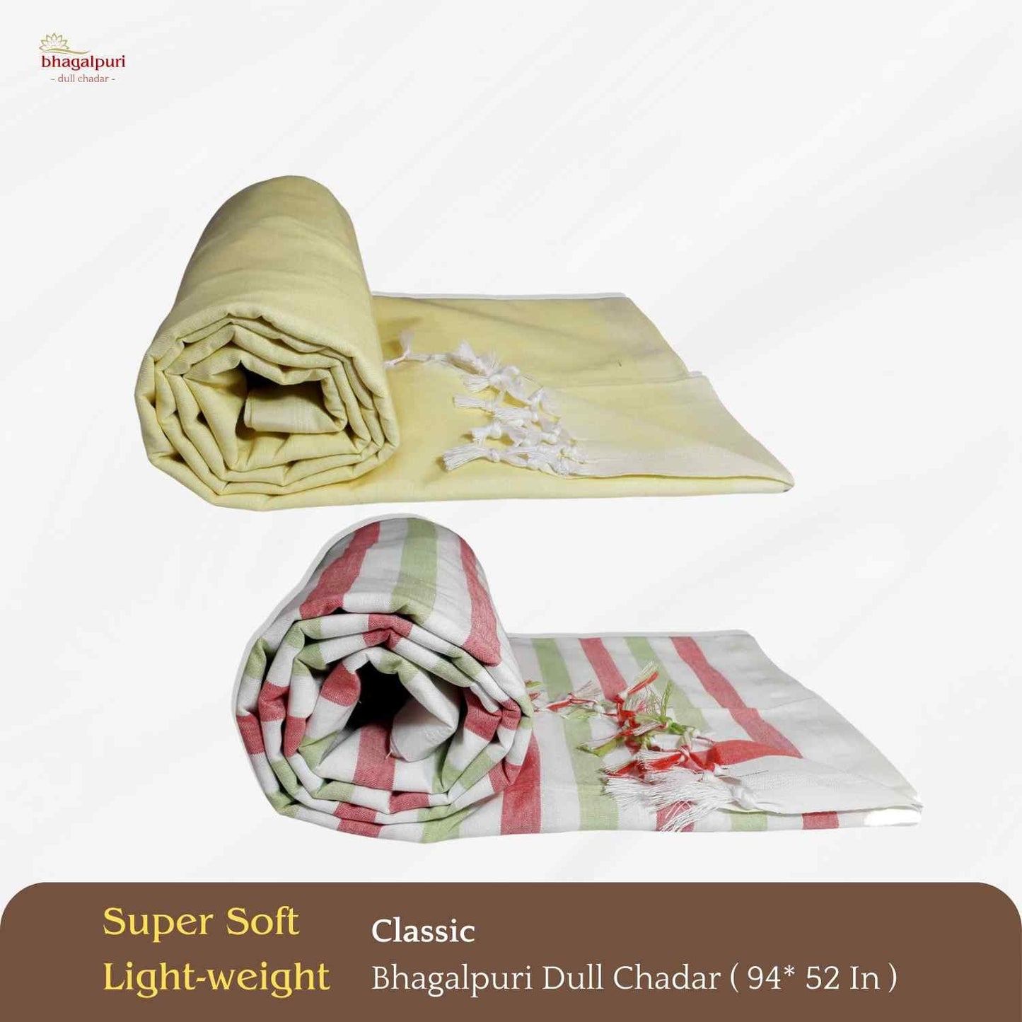 Travel & Lightweight - Classic Bhagalpuri Dull Chadar Pack of Two | DULL 12 14