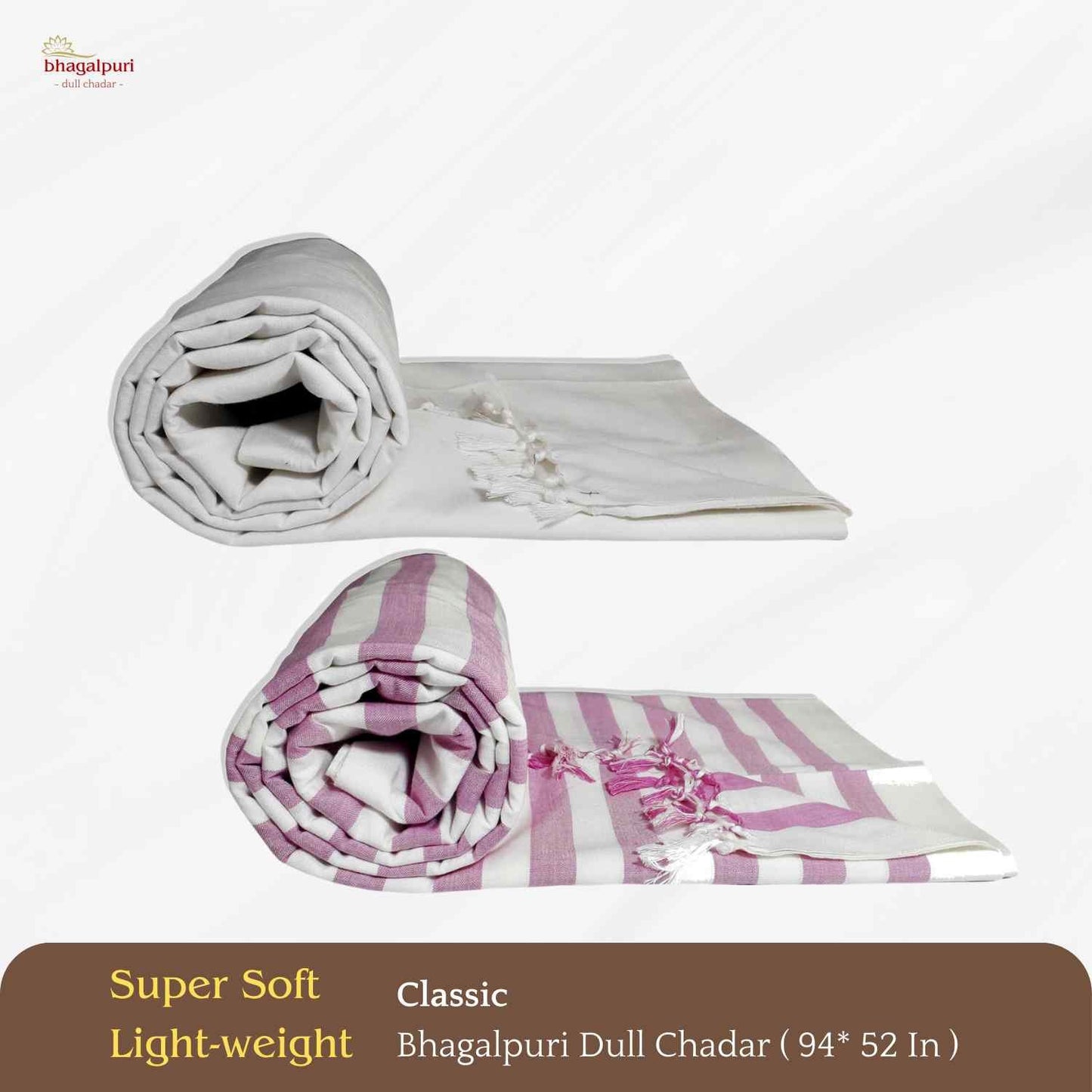 Travel & Lightweight - Classic Bhagalpuri Dull Chadar Pack of Two | DULL 13 15