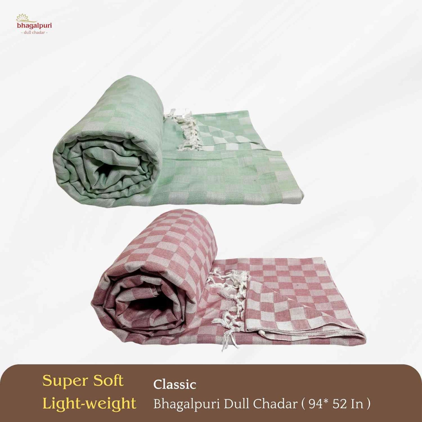 Summer & AC Blanket - Classic Bhagalpuri Dull Chadar Pack of Two | DULL 32 34