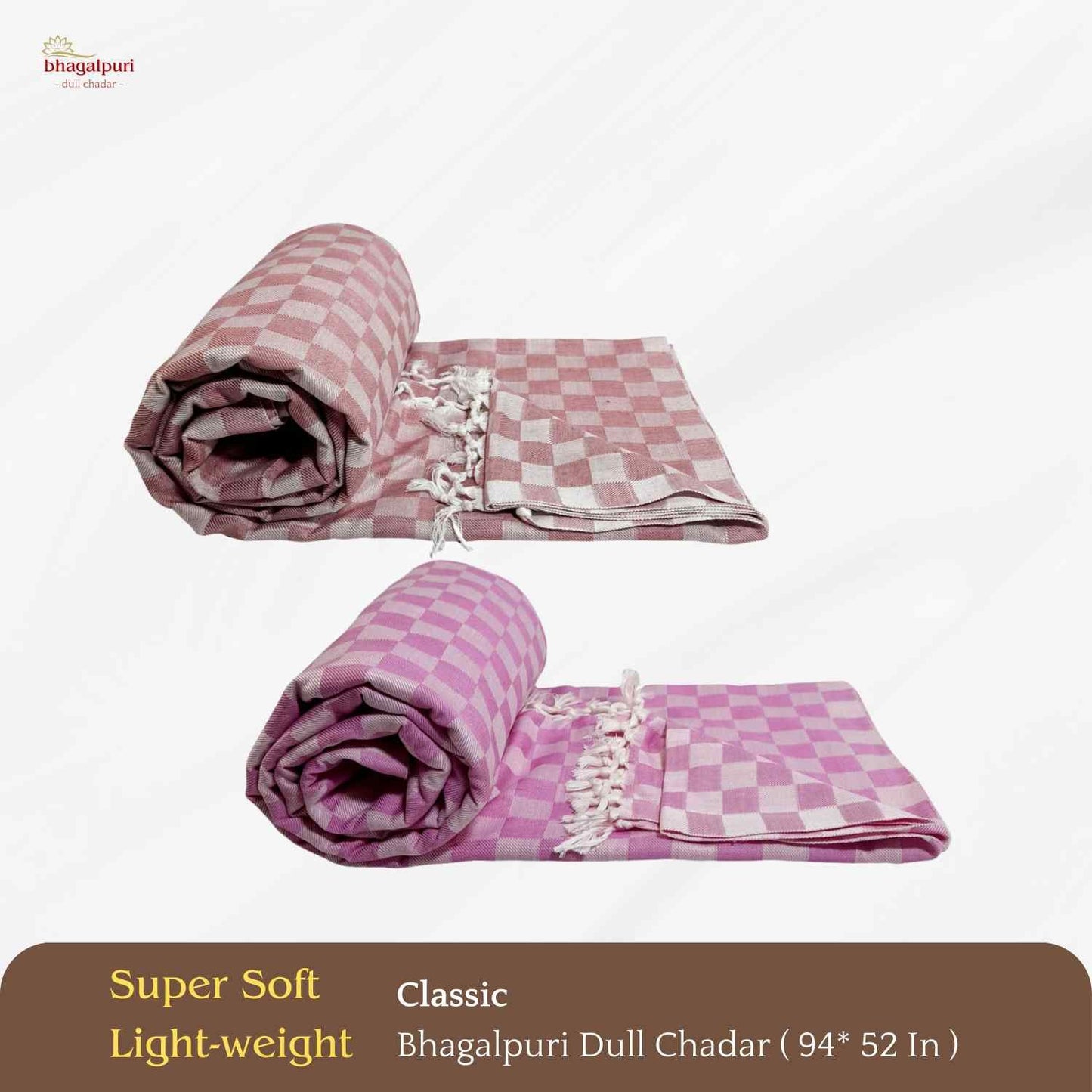 Summer & AC Blanket - Classic Bhagalpuri Dull Chadar Pack of Two | DULL 34 36