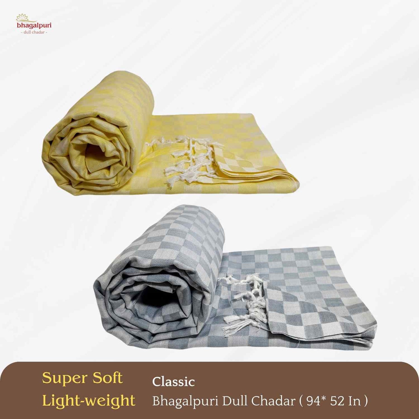 Summer & AC Blanket - Classic Bhagalpuri Dull Chadar Pack of Two | DULL 35 37