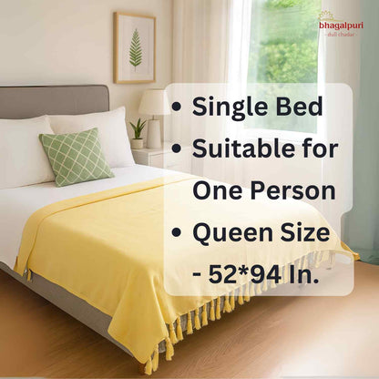 Pack of 2 - 100% Cotton Lightweight AC Blanket for All Seasons | Super Soft, Travel-Friendly, Compact Throw Blanket