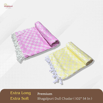 Pack of 2 - 100% Cotton Lightweight AC Blanket for All Seasons | Super Soft, Travel-Friendly, Compact Throw Blanket | DULL 55 56